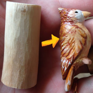 Hand made wooden bird pendant custom colors