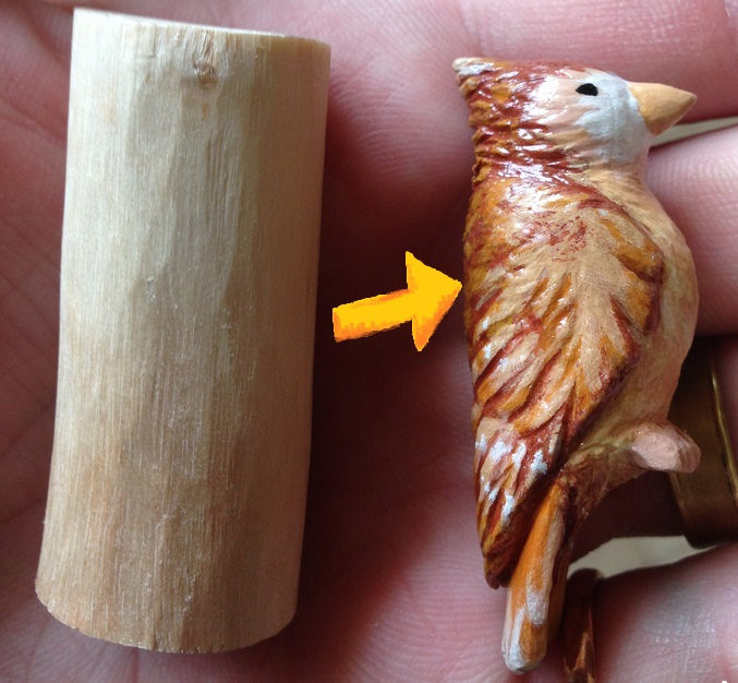 Hand made wooden bird pendant custom colors